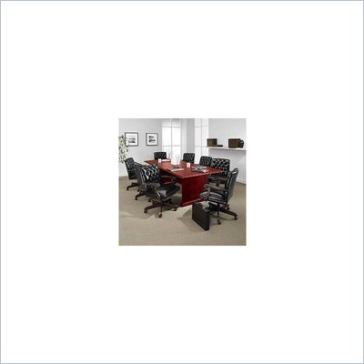 Global Total Office Presidential Rectangular 8' Conference Table with Slab Base in Mahogany