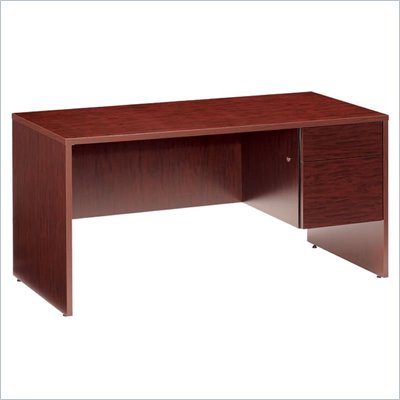 Global Genoa 45" Single Pedestal Wood Credenza Desk