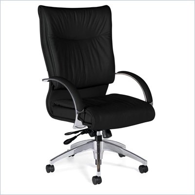 Global Total Office Softcurve Leather Office Chair with High Back and Pneumatic Tilter