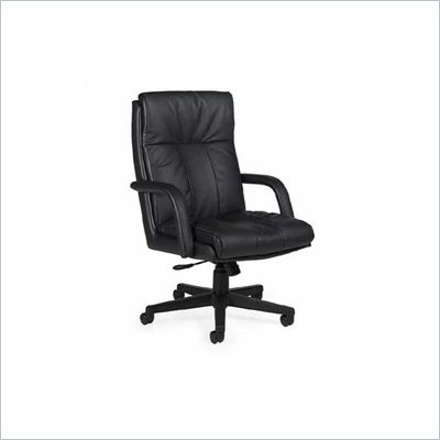 Global Total Office Troy Leather Office Chair with High Back and Pneumatic Tilter