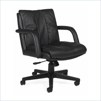 Global Total Office Troy Leather Office Chair with Low Back and Pneumatic Tilter