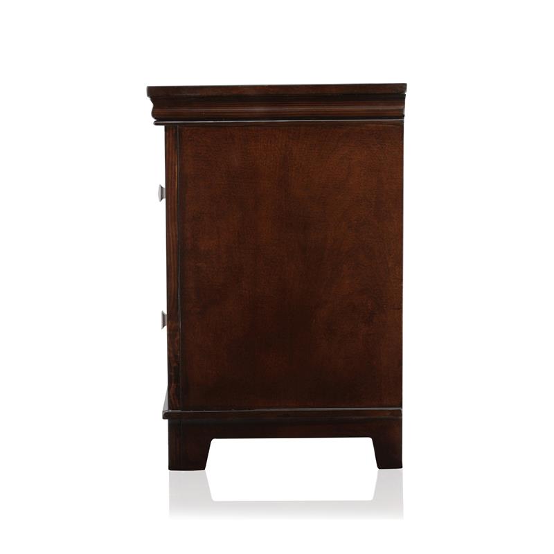 FOA Brighton 2pc Cherry Solid Wood Bedroom Set Cal King Nightstand