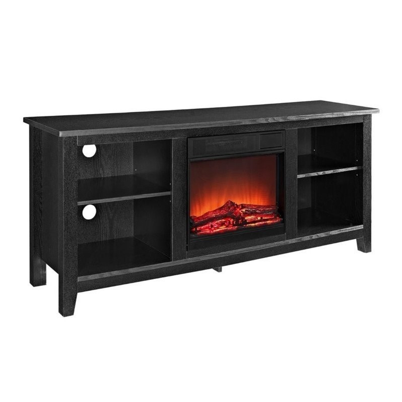 Trent Home Still Creek 58 Fireplace TV Stand in Black