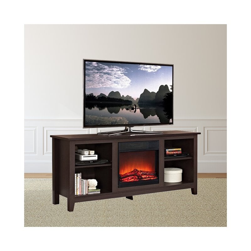 Trent Home Still Creek 58 Fireplace TV Stand in Espresso