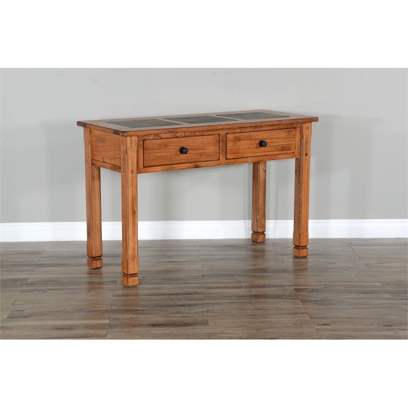 Sunny Designs Sedona Transitional Wood Sofa Table In Rustic Oak