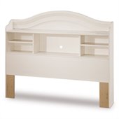 South Shore Summer Breeze Full Bookcase Headboard in Fresh White Wash Finish