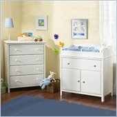South Shore Furniture Cotton Candy Four Drawer Chest and Compact Changing Table
