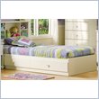 ADD TO YOUR SET: South Shore Sand Castle Twin Mates Storage Bed Frame Only in Pure White Finish