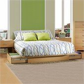 South Shore Copley Full / Queen Wood Storage Platform Bed 4 Piece Bedroom Set in Maple