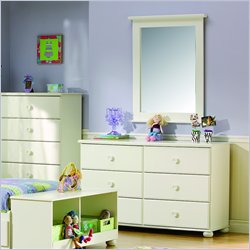 South Shore Sand Castle White Double Dresser with Mirror Set