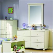 South Shore Sand Castle White Double Dresser and Mirror Set