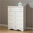 ADD TO YOUR SET: South Shore Crystal Kids 5 Drawer Chest in Pure White Finish
