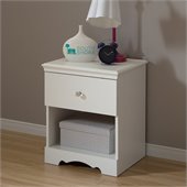South Shore Crystal Collection Kids Wood Night Table in Pure White Finish