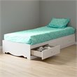 ADD TO YOUR SET: South Shore Crystal Twin Mates Storage Bed Frame Only in Pure White Finish