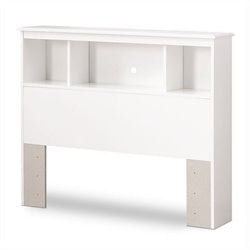 South Shore Crystal Collection Bookcase Headboard in White Finish