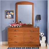 South Shore Logik Sunny Pine Double Dresser and Mirror Set