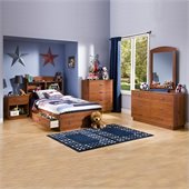 South Shore Logik Kids Pine Wood Captain's Storage Bed 5 Piece Bedroom Set