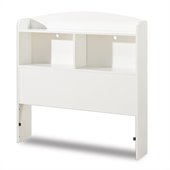 South Shore Logik Pure White Twin Bookcase Headboard