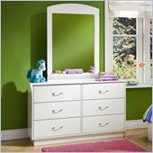South Shore Logik Pure White Double Dresser and Mirror Set