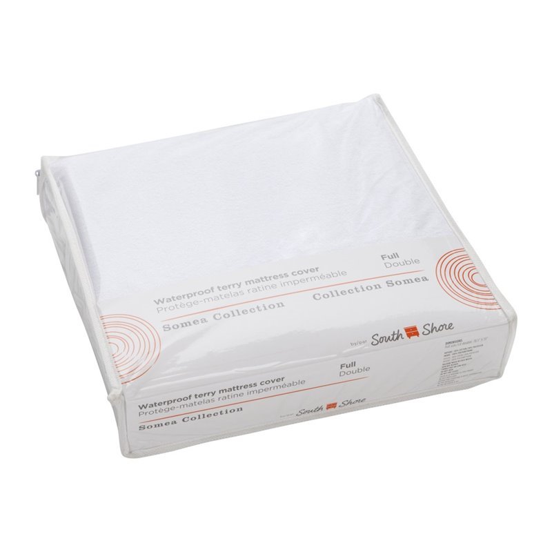 South Shore Somea Full Waterproof Mattress Cover in White
