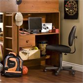 South Shore Logik Wood Loft Desk with Hutch in Sunny Pine