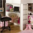 ADD TO YOUR SET: South Shore Logik Wood Loft Desk with Hutch in Pure White
