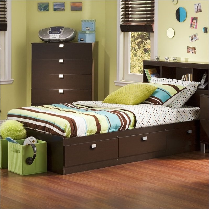 South Shore Cakao Twin Mates Bed, Chocolate