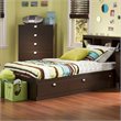 ADD TO YOUR SET: South Shore Cakao Kids Twin Storage Mates Bed Frame Only in Chocolate Finish
