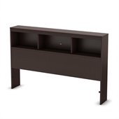 South Shore Cakao Bookcase Full Headboard in Chocolate Finish