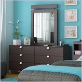 South Shore Cakao Triple Dresser and Mirror Set