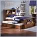 South Shore Furniture Mika Kids Bookcase Captain's Bed in Classic Cherry Finish