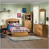 South Shore Prairie Twin Captain 6 Piece Bedroom Set in Country Pine