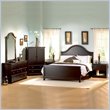 South Shore Mountain Lodge Queen Wood Panel Bed 5 Piece Bedroom Set in Ebony