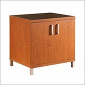 South Shore Metropole 2 Shelf Wood Credenza in Cherry and Black Finish