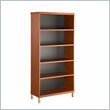 South Shore Metropole 4 Shelf  Bookcase in Cherry and Black Finish
