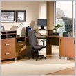 South Shore Metropole Contemporary L-Shape Corner Computer Desk in Autumn Cherry and Black Finish