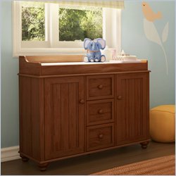 South Shore Lullaby 3 Drawer Convertible Wood Changing Table in Cherry Finish