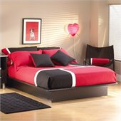 South Shore Cosmos Black Wood Platform Bed 3 Piece Bedroom Set