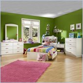 South Shore Logik Kids Pure White Twin Mates 6 Piece Bedroom Set
