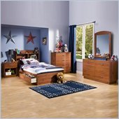 South Shore Logik Kids Sunny Pine Twin Mates 6 Piece Bedroom Set