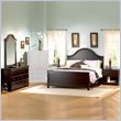 South Shore Mountain Lodge Queen Wood Panel Bed 4 Piece Bedroom Set in Ebony