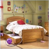 South Shore Prairie Kids Antique Pine Twin Wood Panel Bed 3 Piece Bedroom Set