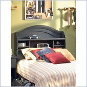 South Shore Furniture Provincetown Bookcase Headboard in Blueberry Finish