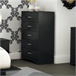 ADD TO YOUR SET: South Shore Maddox Contemporary 5 Drawer Chest in Pure Black Finish