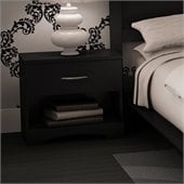 South Shore Maddox Contemporary Nightstand in Pure Black Finish