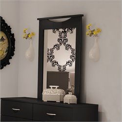 South Shore Maddox Contemporary Vertical Rectangular Mirror in Pure Black Finish