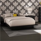 South Shore Maddox Full/Queen Black Wood Platform Bed 3 Piece Bedroom Set