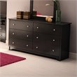 ADD TO YOUR SET: South Shore Breakwater 6 Drawer Double Dresser in Pure Black Finish