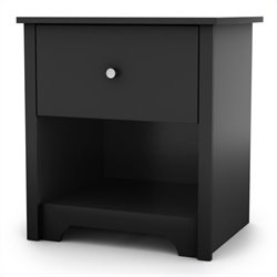 South Shore Breakwater Nightstand in Pure Black