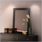 South Shore Breakwater Transitional Style Vertical Mirror in Pure Black Finish
